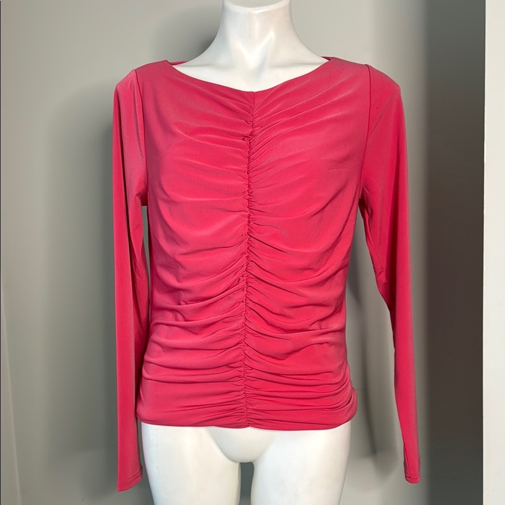 NWT J. Crew Pink Rouches Top large